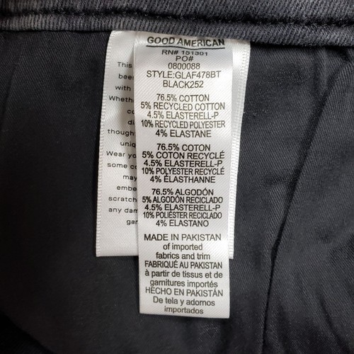 Good American Always Fits Skinny Jeans Womens 28-32 Good Legs Distressed Black - Picture 10 of 10