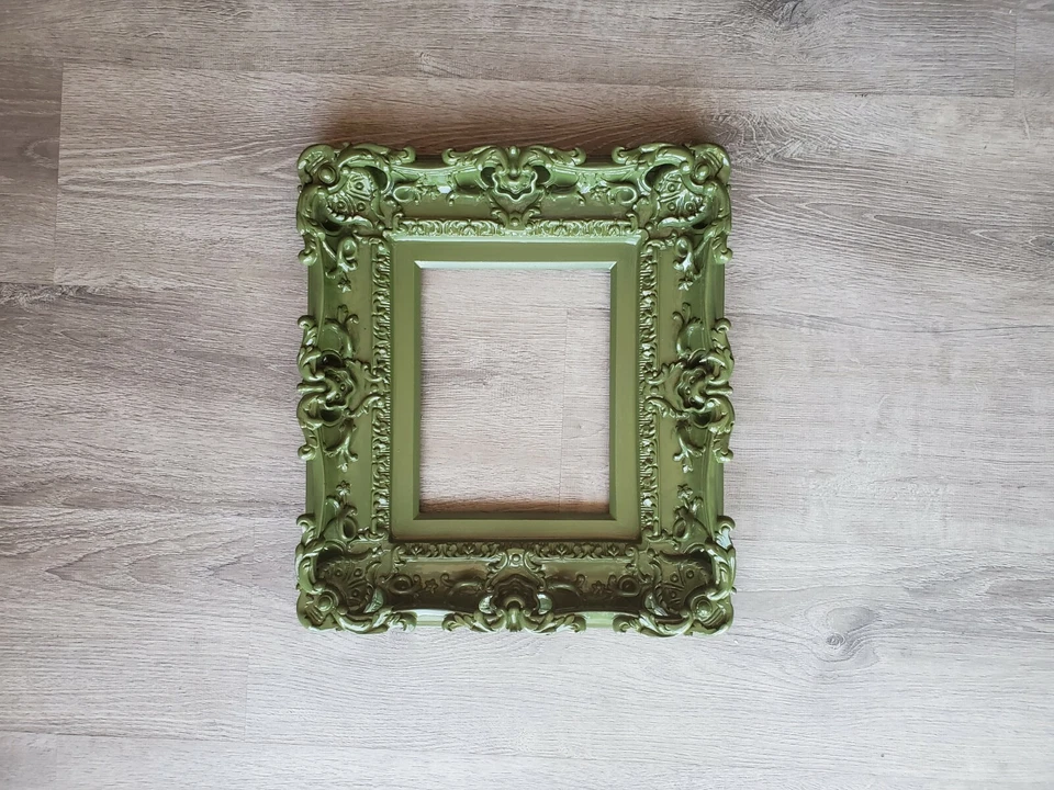 8.5x11 Green Wall Picture Frame Baroque Style Art Wall Cottage Chic Frames - Image 4 of 4
