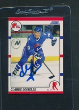 1990/91 Score #207 Claude Loiselle Nordiques Signed Auto *D3839