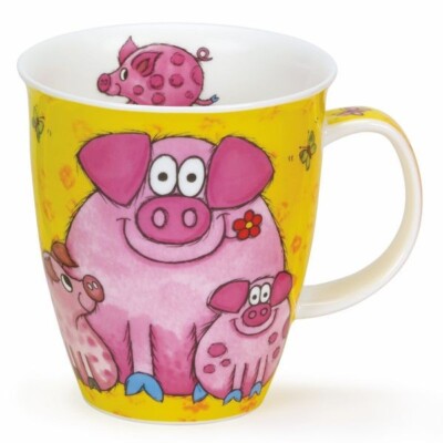 Dunoon Tassen Teetasse Barmy Farmy Schwein 0,4l Kaffeebecher Nevis