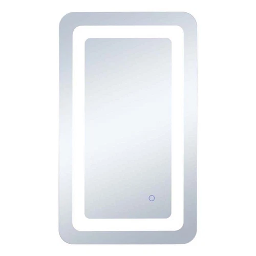 Elegant Decor Genesis 30x27" Rectangle Modern Aluminum LED Mirror in Silver - Picture 1 of 9