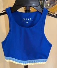WILO Contra Sports Bra Crop Top Cobalt Blue $48 Sz XS