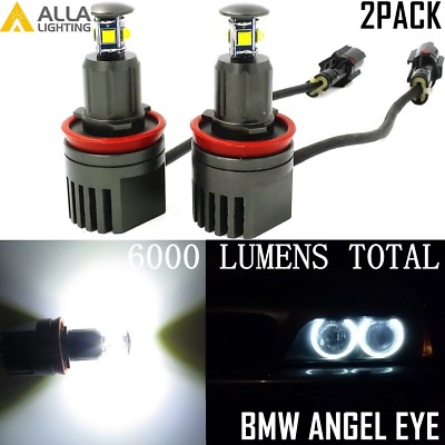 Alla Lighting 2x40W H8 CREE Error Free LED BMW Halo Ring Angel Eyes Marker Light
