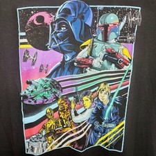 Star Wars Return Of The Jedi Retro Graphic Tshirt Black Mens XL Fifthsun VTG Y2K