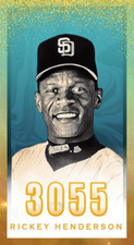 Rickey Henderson 3000 Hit Club Series Original Tobacco Size ACEO Art Card