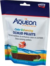Aqueon Color Enhancing Cichlid Pellets Resealable Pouch - 4.5 oz 