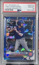 2021 Bowman Chrome Sapphire 1st Refractor Christopher Morel PSA 10 GEM CUBS HOT