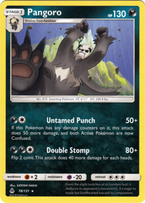 Pokemon - Pangoro - 78/131 - Rare - Sun & Moon Forbidden Light - NM