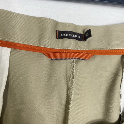 Pantalone elegante uomo Dockers D3 vestibilità classica marrone cachi piatto davanti misto cotone 40x30 - Foto 6 di 8