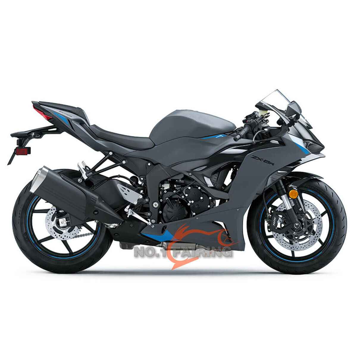 For Kawasaki Ninja ZX 6R 2024 2025 ZX636 Matte Sharkskin For Kawasaki Ninja ZX 6R 2024 2025 ZX636 Matte Sharkskin
