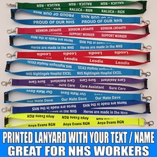 Personalised custom or plain neck strap LANYARD for nurse NHS support gift carer