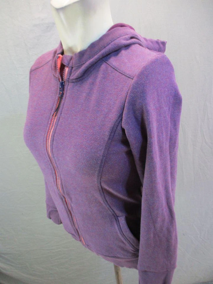 Толстовка с капюшоном Athleta размер XL/14 для девочек фиолетовая активная хлопковая на молнии 7Y249 - Изображение 3 из 4