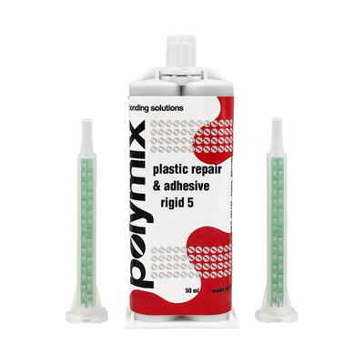 Polymix Black Automotive Rigid 5 Plastic Repair & Adhesive Cartridge 50ml