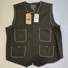 New Woolrich Utility 12 Full Zip Wool Vest - Olive Green - Men's Size LARGE L