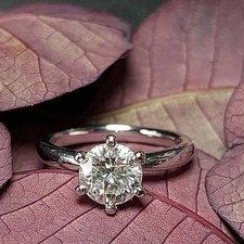 2 Kt Rund Diamant Solitär Jahrestag Verlobungsring Weißgold Finish Silber Gr 56