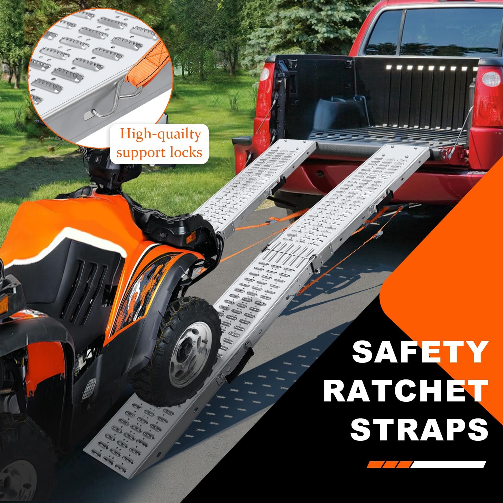 72.5" Heavy Duty Folding Loading Ramps, 1500lb Capacity, Ideal for Motorcycle...