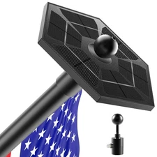 Flag Pole Light Solar Powered with Top Mount Accessories, Dusk to Dawn Solar