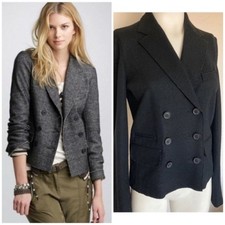 J. Crew Black Wool Thandie Double Breasted Blazer US 4