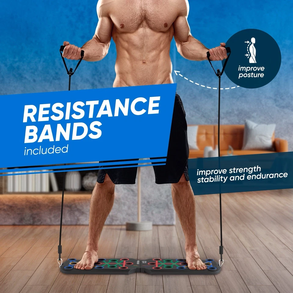 Tabla Push Up Fitness, Barra Push Up Portátil Plegable 20 en 1 en Gimnasio en Casa, Duradera Foto 4 de 4
