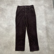 Bill Blass Corduroy Trousers Womens 10 Needle Cord Straight Fit Pants, Brown