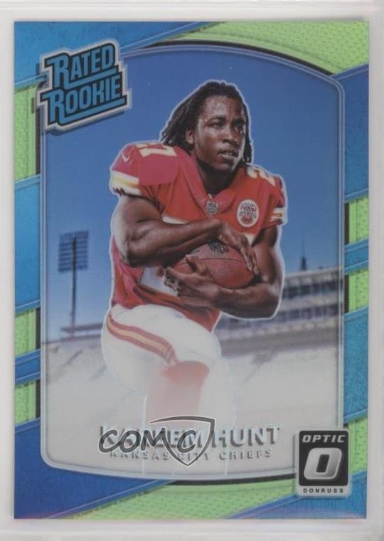 2017 Donruss Optic Rated Rookie Lime Green Prizm Kareem Hunt #182 0a2