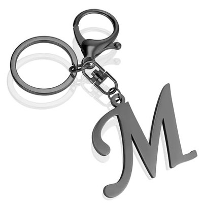 XGALBLA Cute Gold/Silver/Black Letter A-Z Keychain for Women Bag Charms Black-m