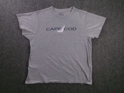 Cuffys Cape Cod Shirt Mens S Gray Short Sleeve Sailboat Graphic Crewneck Tee