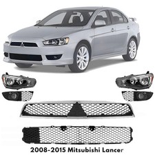 Front Grille Assembly Headlight Assembly Kit For 2008-2015 Mitsubishi Lancer