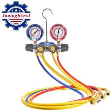 Charging Manifold 49968 and 4 Valve Test,A/C Manifold Gauge Tool for Refrigerant