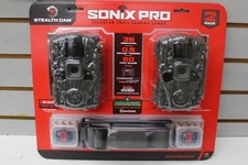 Trail Camera Stealth 2 Pk Sonix Pro 36 MP Cellular Dual Sim 80 ft. Range 32GB SD