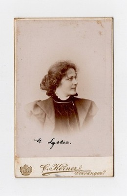 C Korner Stavanger Norway Pretty Victorian Woman Profile 1890s Antique CDV Photo