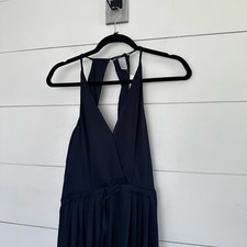 H M Women  s 6 Navy Blue Wide Leg Jumpsuit NWT