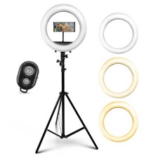 iDance LED Ring Light with Cell Phone Holder, 14", USB Powered with BT Wirele...