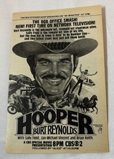 1981 CBS tv ad ~ movie HOOPER ~ Burt Reynolds ~ box office smash