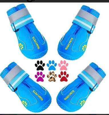 Dog Boots Blue Size 1 Medium Dog Shoes Paw Protection Anti Slip Waterproof New - Image 1 of 3