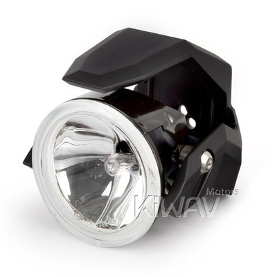3'' round fog lamp halogen H3 12V 55W ECE black shield x1PCE fits custom bike