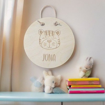Namensschild Kinderzimmer | Holzschild Name | Baby personaliesiert 100+ Motive