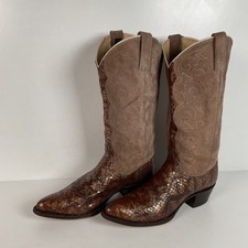 Vintage Dan Post Anaconda Cowgirl Boots Metallic USA Made Women s 7.5 M