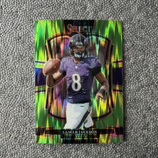 Panini Select Neon Green Shock Prizm Lamar Jackson #093/699 Ravens
