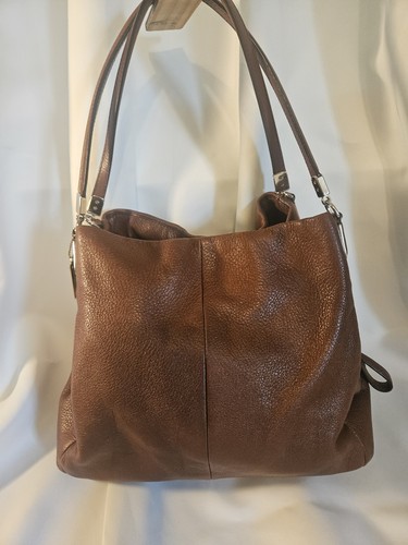 Coach Madison Phoebe 26224 Pebble Leather Shoulder Bag Purse Hobo Cognac Brown - Picture 2 of 6