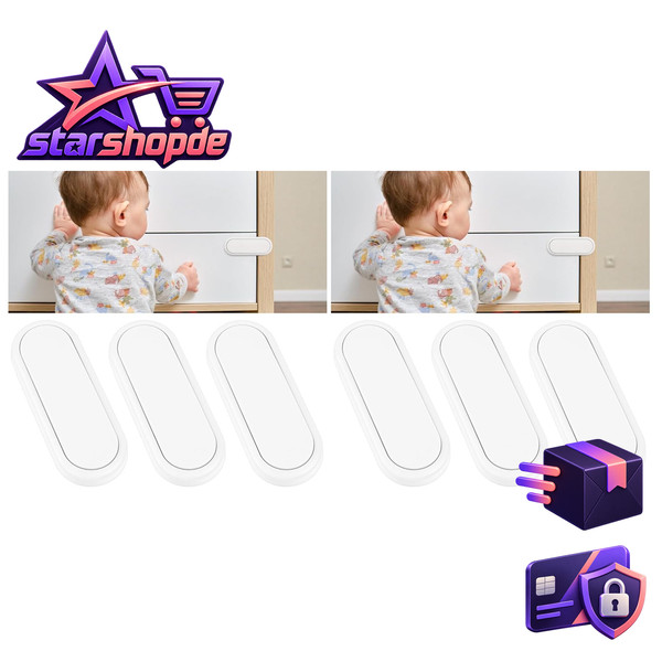 Kindersicherung Schrank 3 StüCk Schubladensicherung Baby SicherheitsschlöSser-image