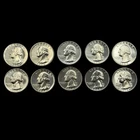 10-PROOF-1964 Washington Silver Quarters-BU PROOF-Beautiful Coins-See Descrption