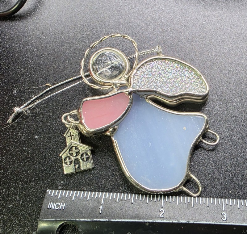 Ganz, Stained Glass Angel Ornament, with Charm