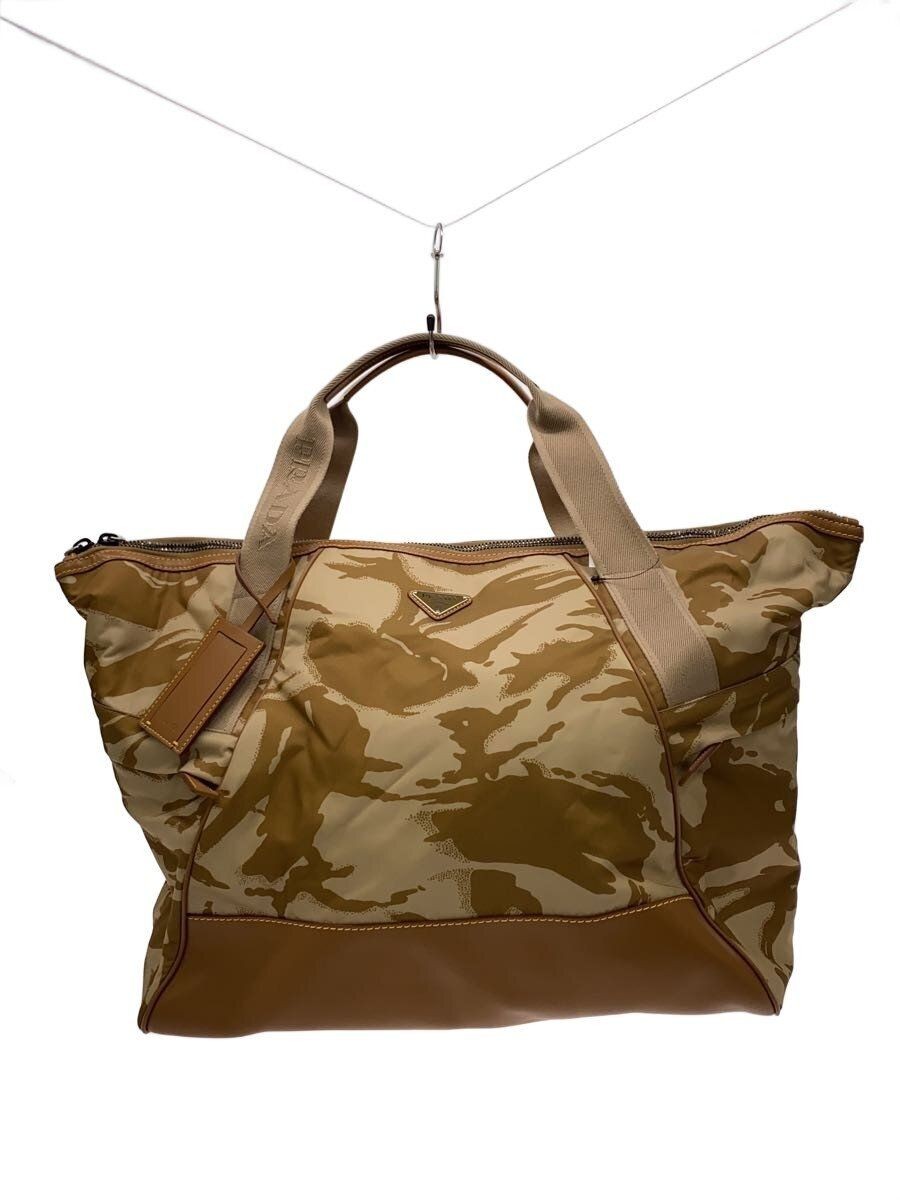 PRADA Other Bag Nylon BEG Camouflage 2VC040 Re-Nylon Duffel Leather Used
