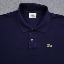 Lacoste Polo Shirt Mens Size 7 2XL Pique Cotton Knit Navy Short Sleeve