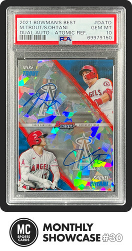 SHOHEI OHTANI MIKE TROUT PSA 10 2021 BOWMAN'S BEST AUTO ATOMIC REFRACTOR 10/10
