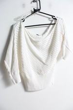Zara Womens Open Knit One Shoulder Top - White - Size M Medium (e69)