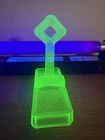 Vintage Uranium Green Salt and Pepper Shaker Caddy or Holder Depression Glass