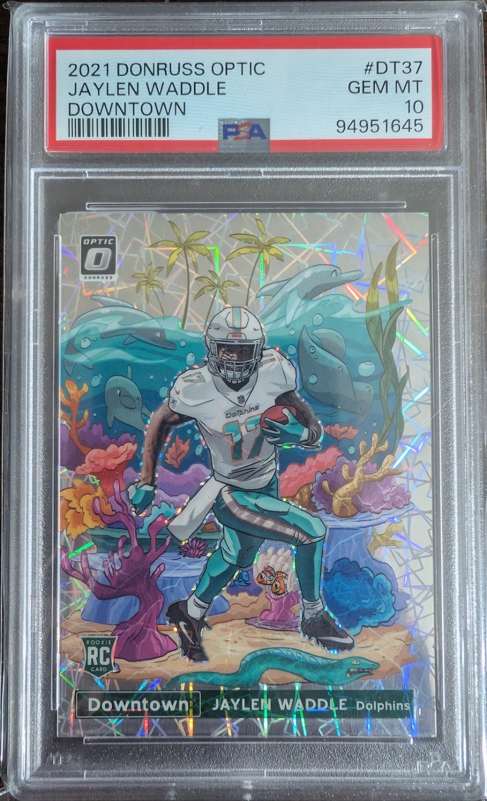 2021 Panini Donruss Optic Downtown SSP RC Jaylen Waddle #DT-37 PSA 10 💎GM MT💎