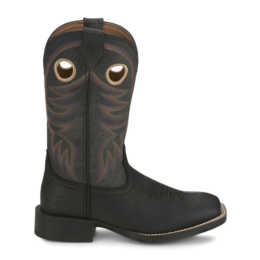 Justin Boots Demeter 11 Inch Square Toe Cowboy  Womens Black Casual Boots SE2805